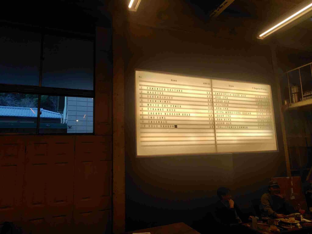 NobodyBrewing_タップリスト表示