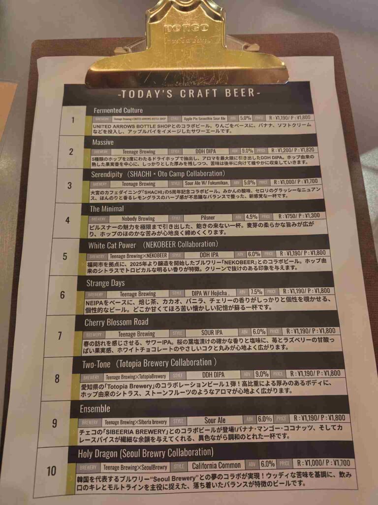 タップリスト説明