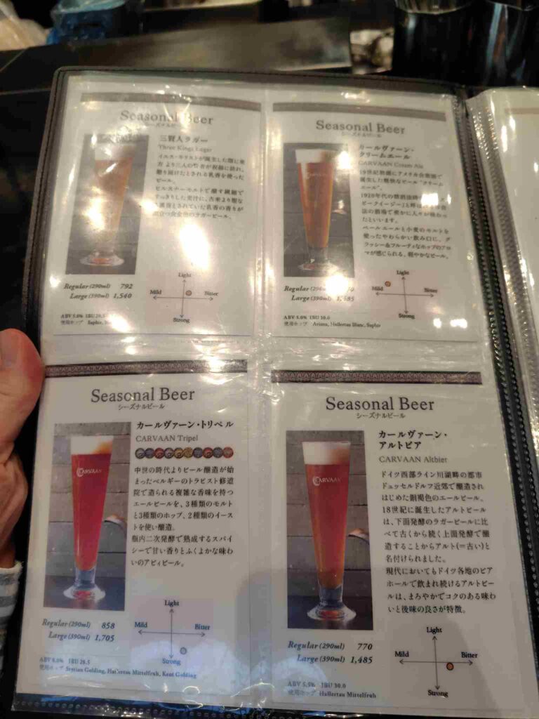 CARVAAN-Brewery_タップリスト説明