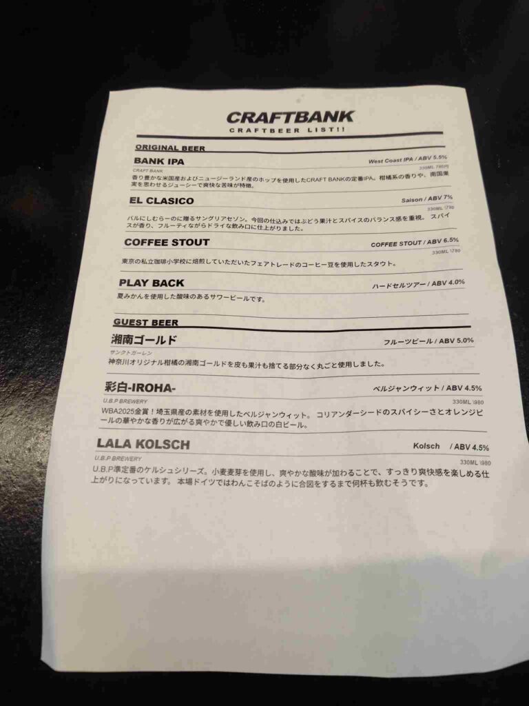 CRAFT_BANK_タップリスト