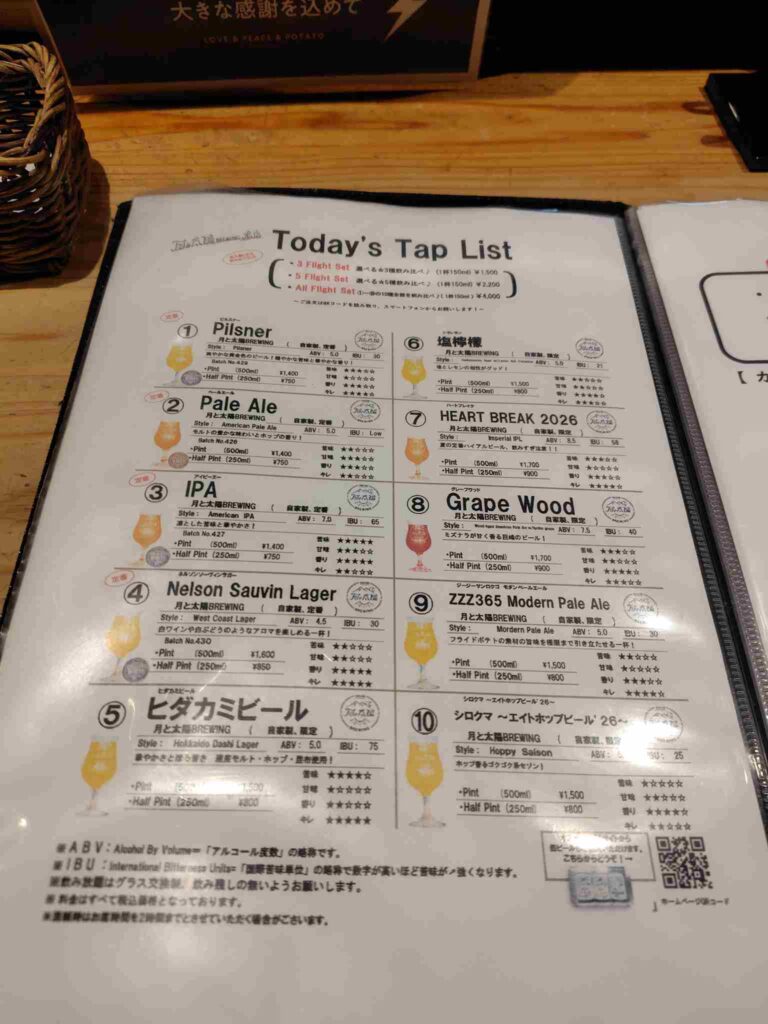 月と太陽Brewing_タップ説明